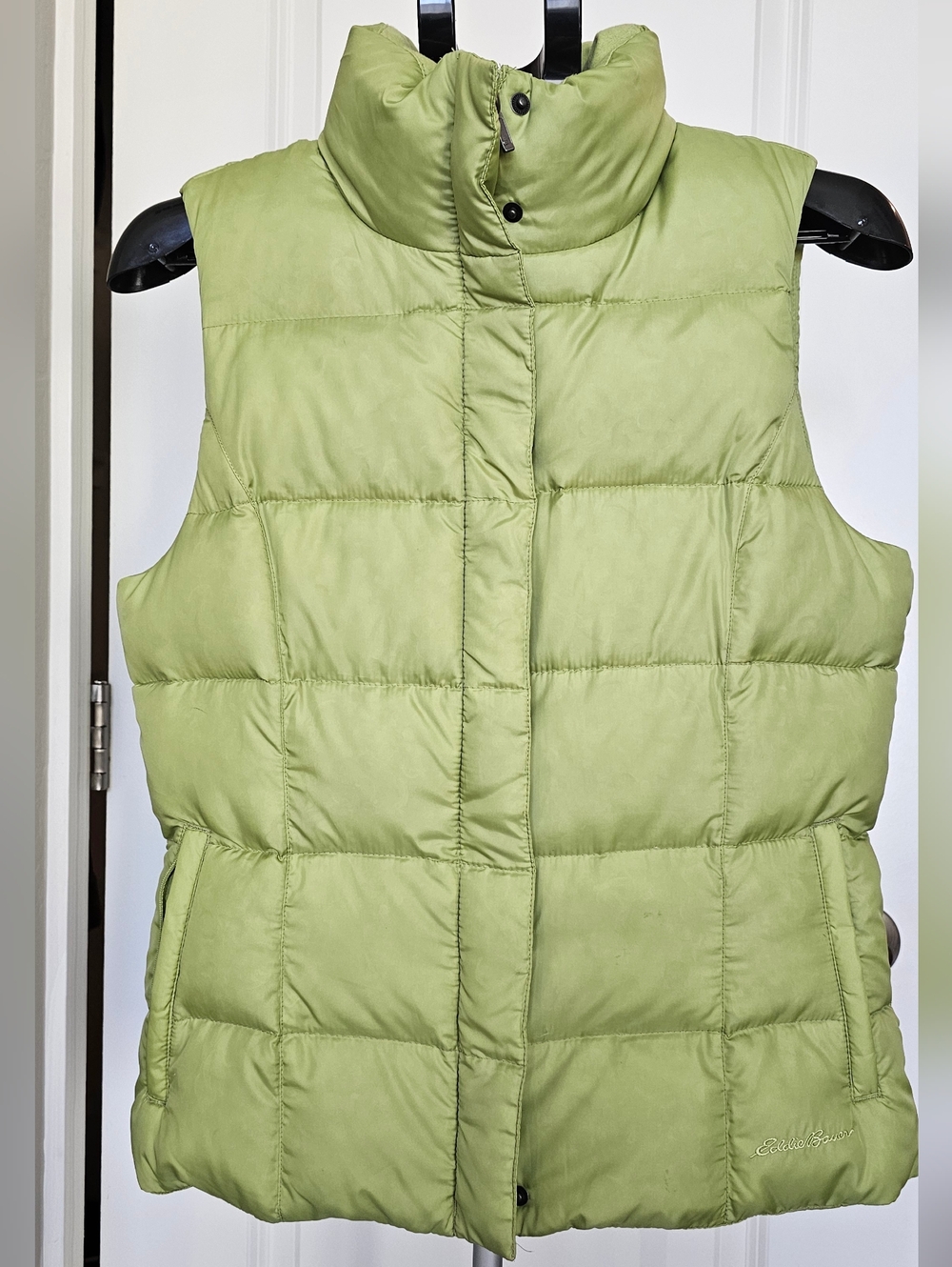 Eddie Bauer Goose Down Puffer Vest Womens M Gorpcore Outdoor Lightweight Green - Picture 2 of 10